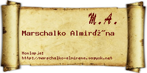 Marschalko Almiréna névjegykártya
